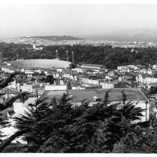 [View of Kezar Stadium and Golden Gate Park from Mount Olympus]
