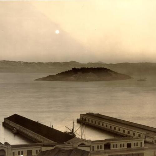 [View of pier 25 and Yerba Buena Island]