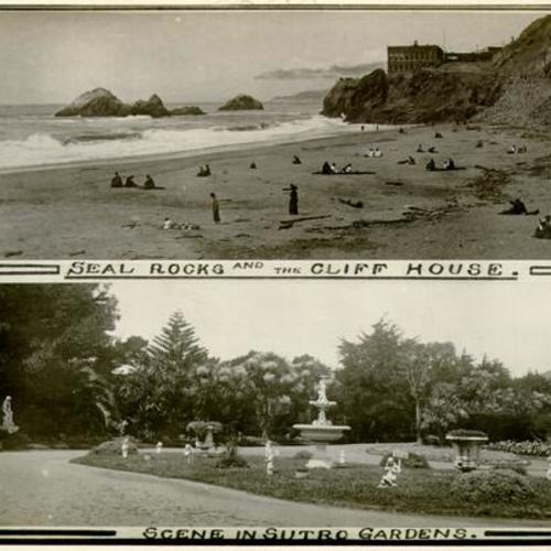 Seal Rocks and the Cliff House; Scene in Sutro Gardens