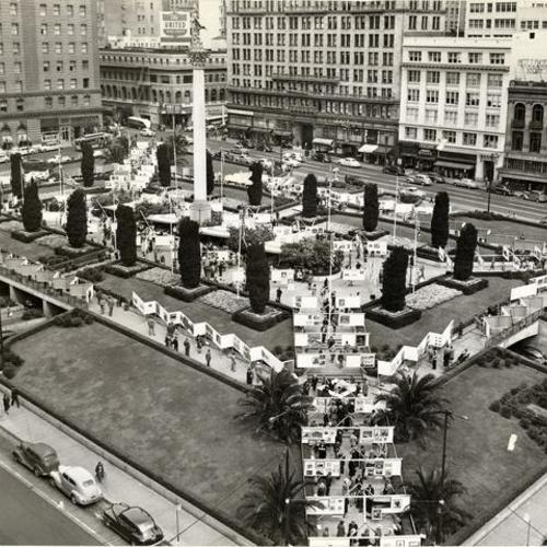 [Aerial view of the Open Air Art Show at Union Square]