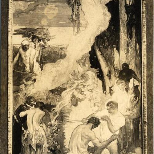 [Mural titled "Fire" at the Panama-Pacific International Exposition]