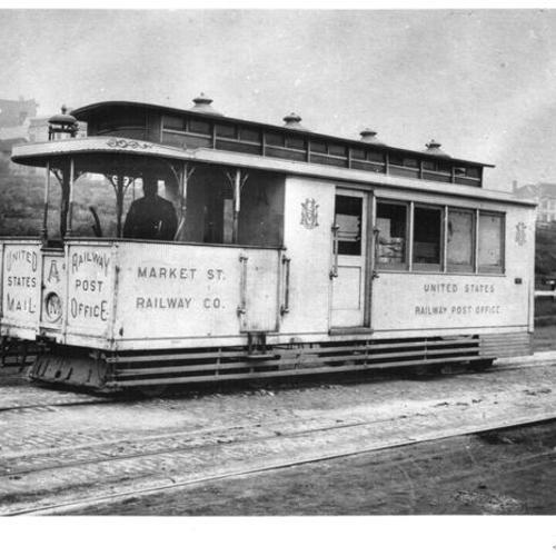 [Market Street Railway Company, United States Mail car]
