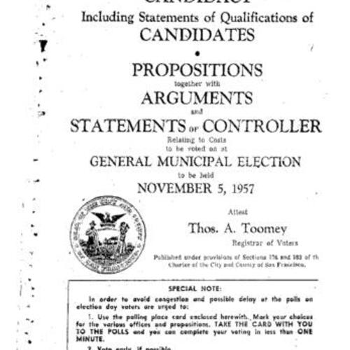1957-11-05, San Francisco Voter Information Pamphlet