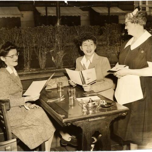 [Customers ordering meals at the Golden Pheasant restaurant]