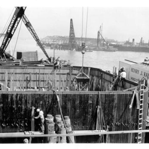 [Construction of Pier E-5 of the San Francisco-Oakland Bay Bridge]