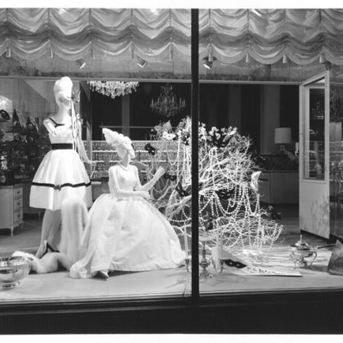 [Black and White Ball window display at the City of Paris department store]