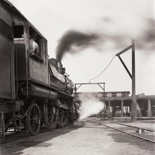 Train entering rail yard