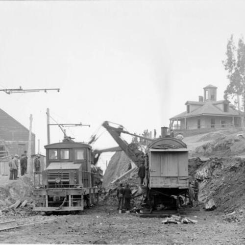 [Construction at Holladay and San Bruno in the Bernal Heights district]