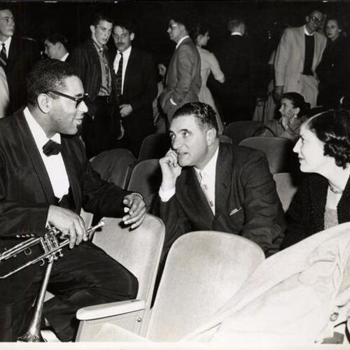[Jazz musician Dizzy Gillespie with Mayor Christopher]
