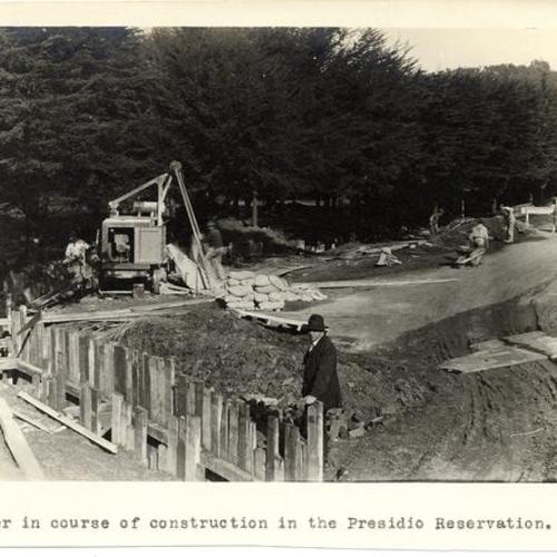 Sewer in course of construction in the Presidio Reservation