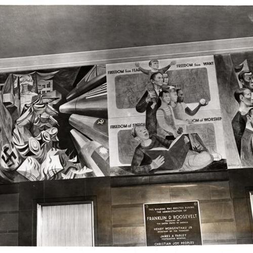[Mural 'Four Freedoms' by artist Anton Refregier at the Rincon Annex Post Office]