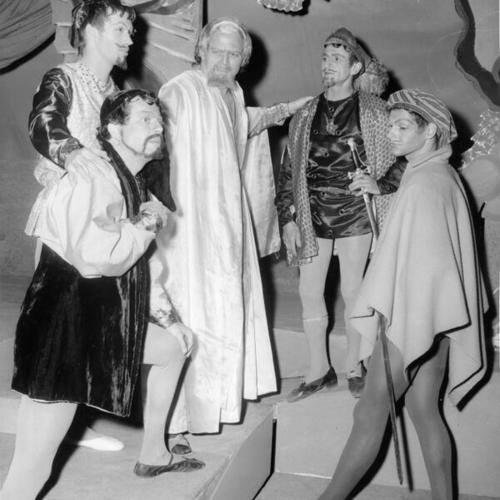 [Five members of the Tent Theater project performing the Tempest]
