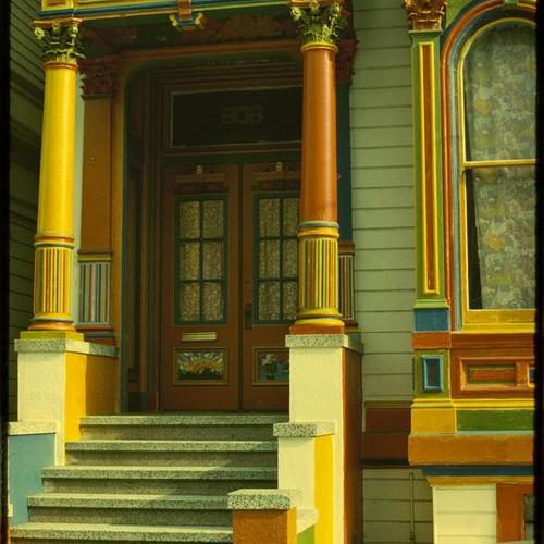 Victorian home colorfully painted
