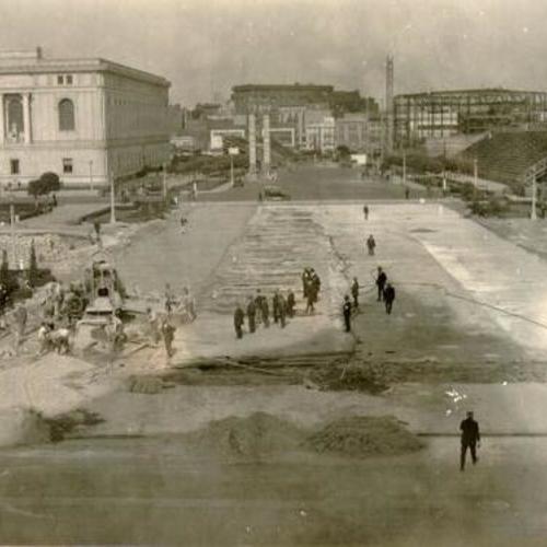 [Construction in and around the Civic Center Plaza]
