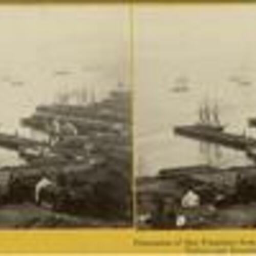 [Panorama of San Francisco from Telegraph Hill Vallejo and Broadway wharves. (No.11) 1348.]