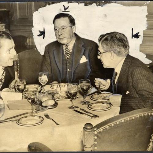 [Joseph Straus (right) and Frank M'Laughlin at Palace Hotel Christman Fete]