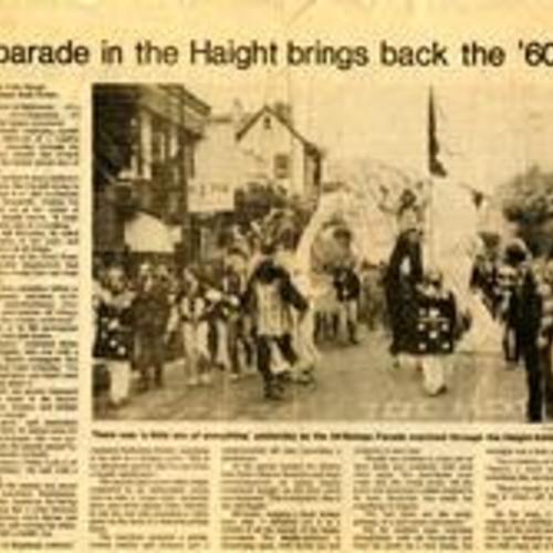 "A Parade in the Haight Brings Back the '60s", San Francisco Examiner