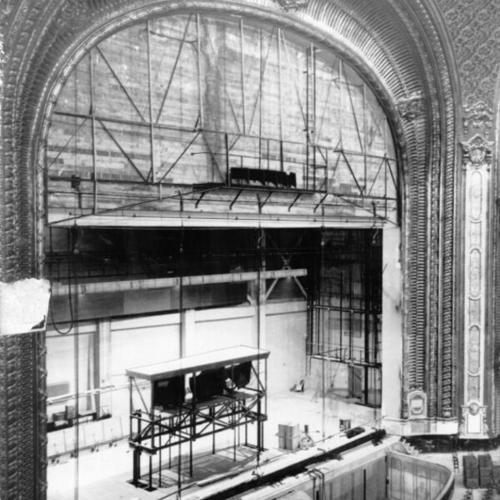 [Interior of Fox Theater under construction]