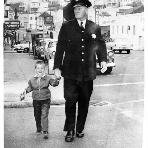 [Police officer George Anderson with Michael Patrick Collins on Diamond Street at Bosworth]