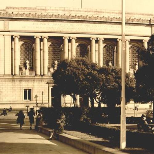 [Exterior view of Main Library in 1940's]