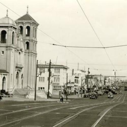 [Geary Boulevard, looking east from 24th Avenue]