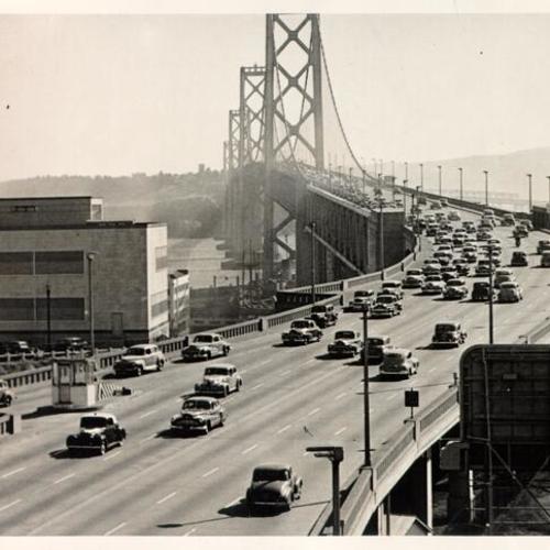 [Traffic on the San Francisco-Oakland Bay Bridge]