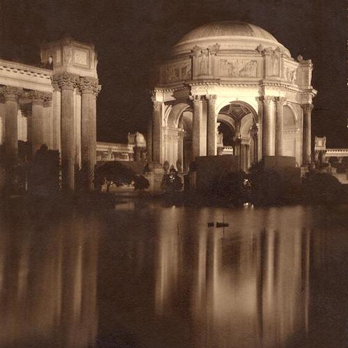 [Night view of Palace of Fine Arts]