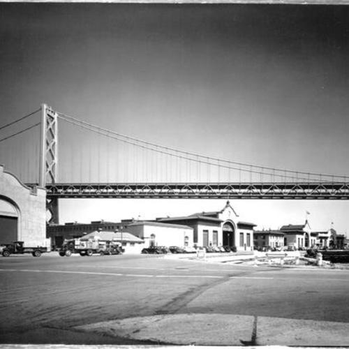 [View of Bay Bridge from the Embarcadero]