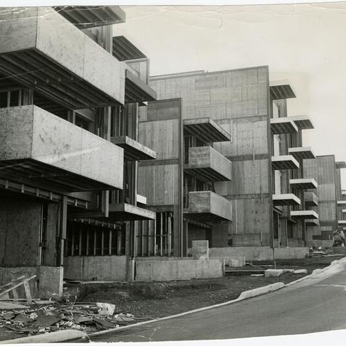 [Uncompleted townhouses on Red Rock Hill in the Diamond Heights district]
