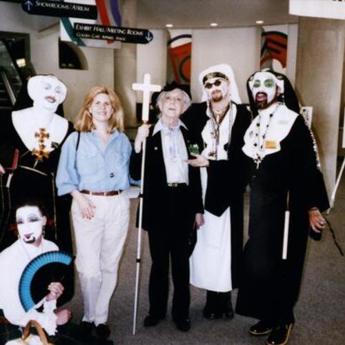 [Friends dressed in drag at Unity Expo in 1994 at the San Francisco Gift Center]