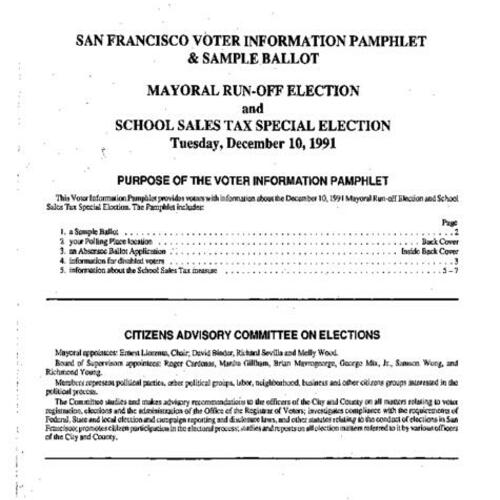 1991-12-10, San Francisco Voter Information Pamphlet