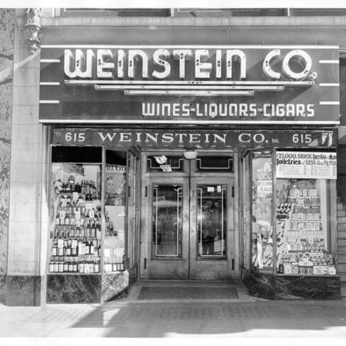 [Entrance to Weinstein Company store at 615 Market Street]