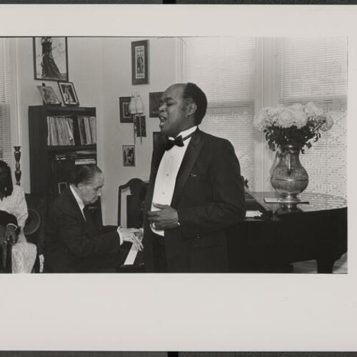 Tenderloin Tenor Jean Marie de la Trinite, soprano Marilyn Williams, and Dr. Walter Ahlstedt on piano