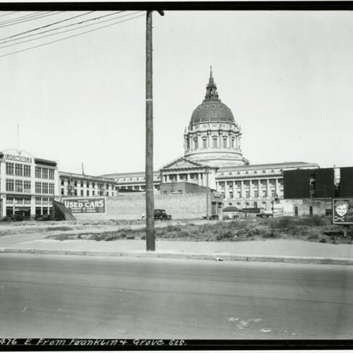 [Site of future War Memorial Veterans Building, view from east from Franklin near Grove Street]