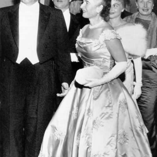 [Governor Edmund G. Brown and his wife arrive at the Governor's Inaugural Ball.]