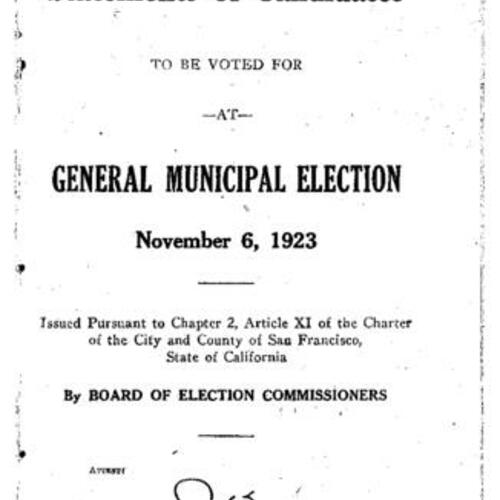 1923-11-06, San Francisco Voter Information Pamphlet