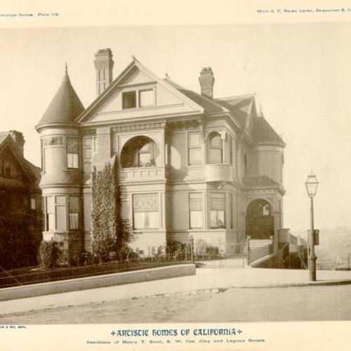 ARTISTIC HOMES OF CALIFORNIA. Residence of Henry T. Scott, S. W. Cor. Clay and Laguna Streets