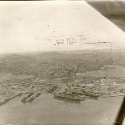 [Aerial view of Hunters Point Naval Shipyard]
