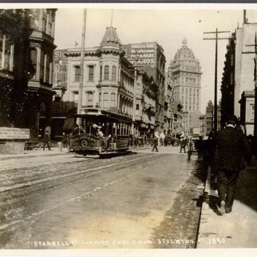 O'Farrell St. Looking East from Stockton St. 1890
