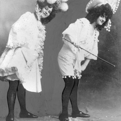 [Two female performers, "Hope" and "Emerson", at Fischer's Burlesque Theater]
