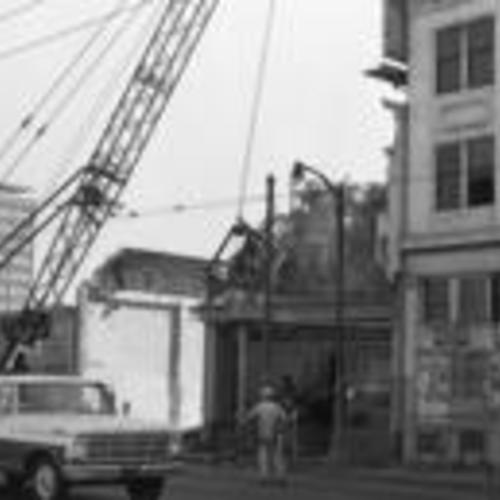 [Building that housed South Center Library being demolished as part of South of Market Redevelopment, 700 block of Howard]