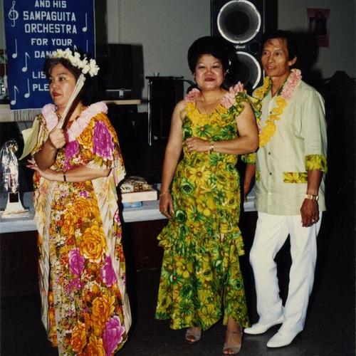 [Kasama Club members at a Hawaiian theme gathering]
