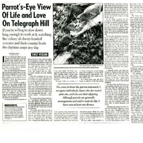 Parrot's-Eye View of Life and Love On Telegraph Hill