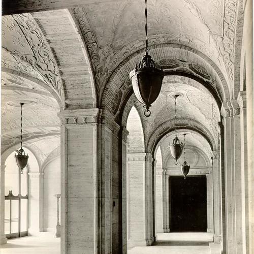 [Interior of Main Library - lobby of main entrance]