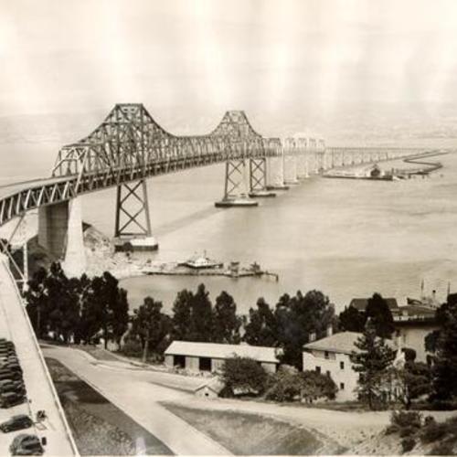 [View of the eastern side of the San Francisco-Oakland Bay Bridge from Yerba Buena Island]