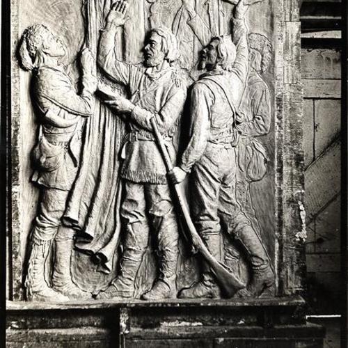 [Relief sculpture 'The Raising of the Bear flag' at Native Sons of the Golden West building]