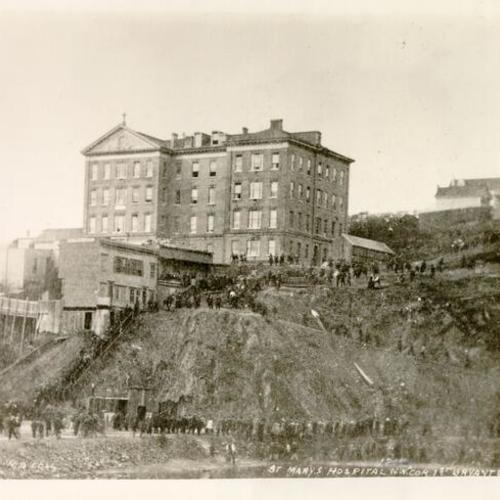 [St. Mary's Hospital, northwest corner of First and Bryant streets]