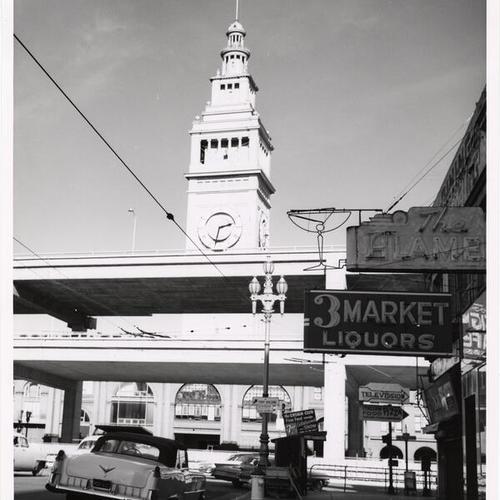 [View of Embarcadero Freeway and the Ferry Building]