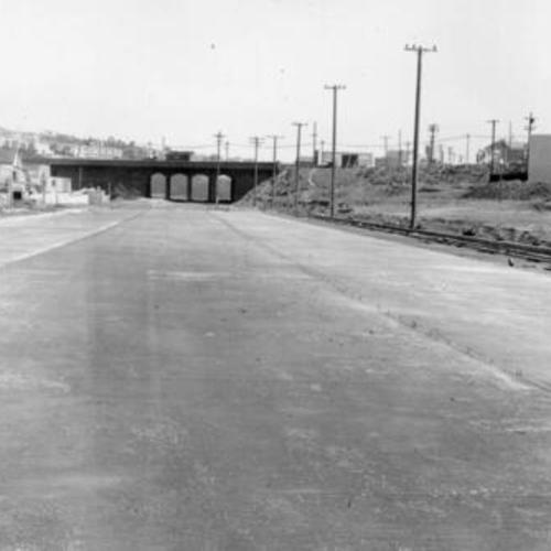 [Alemany Boulevard under construction showing overpass, 1935]