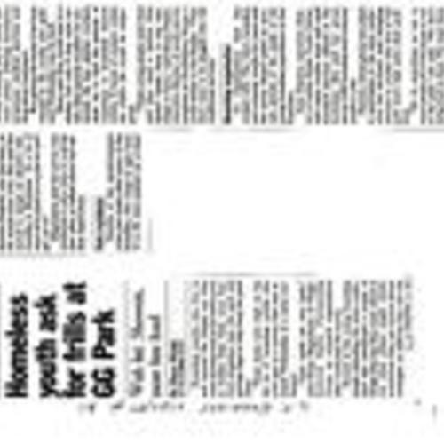 Homeless Youth Ask for Frills...SF Examiner, November 27 1997
